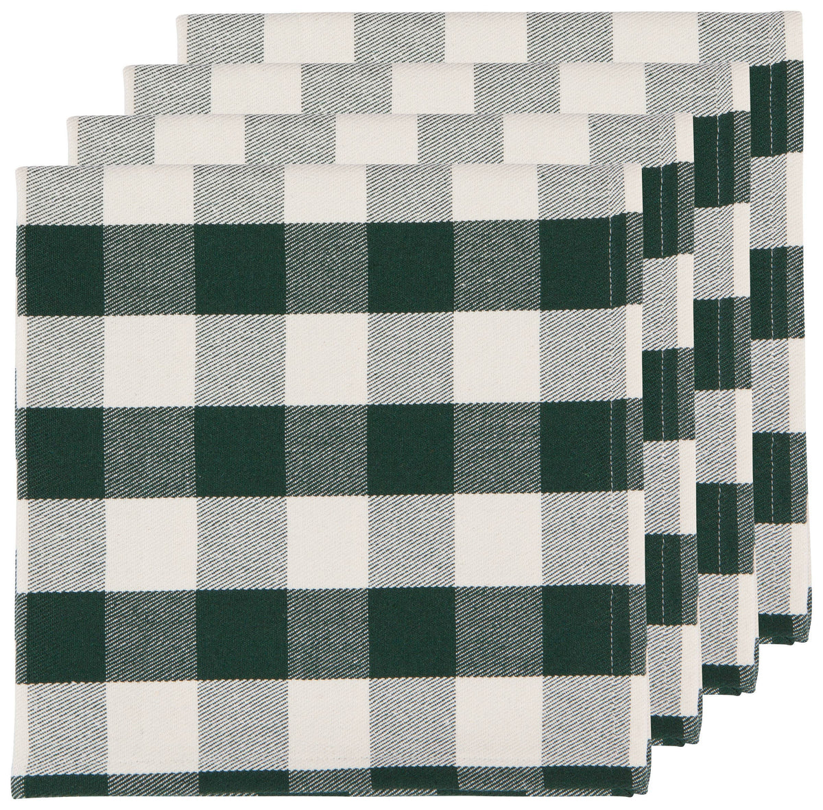 Recycled Cotton 2nd Spin Green Buffalo Check Napkins Set/4