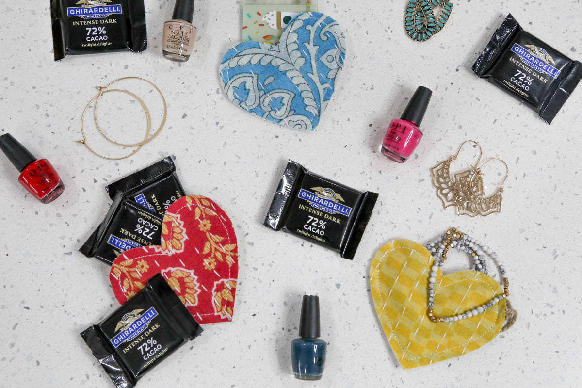 Asha Project - Kantha Heart Gift Pouch