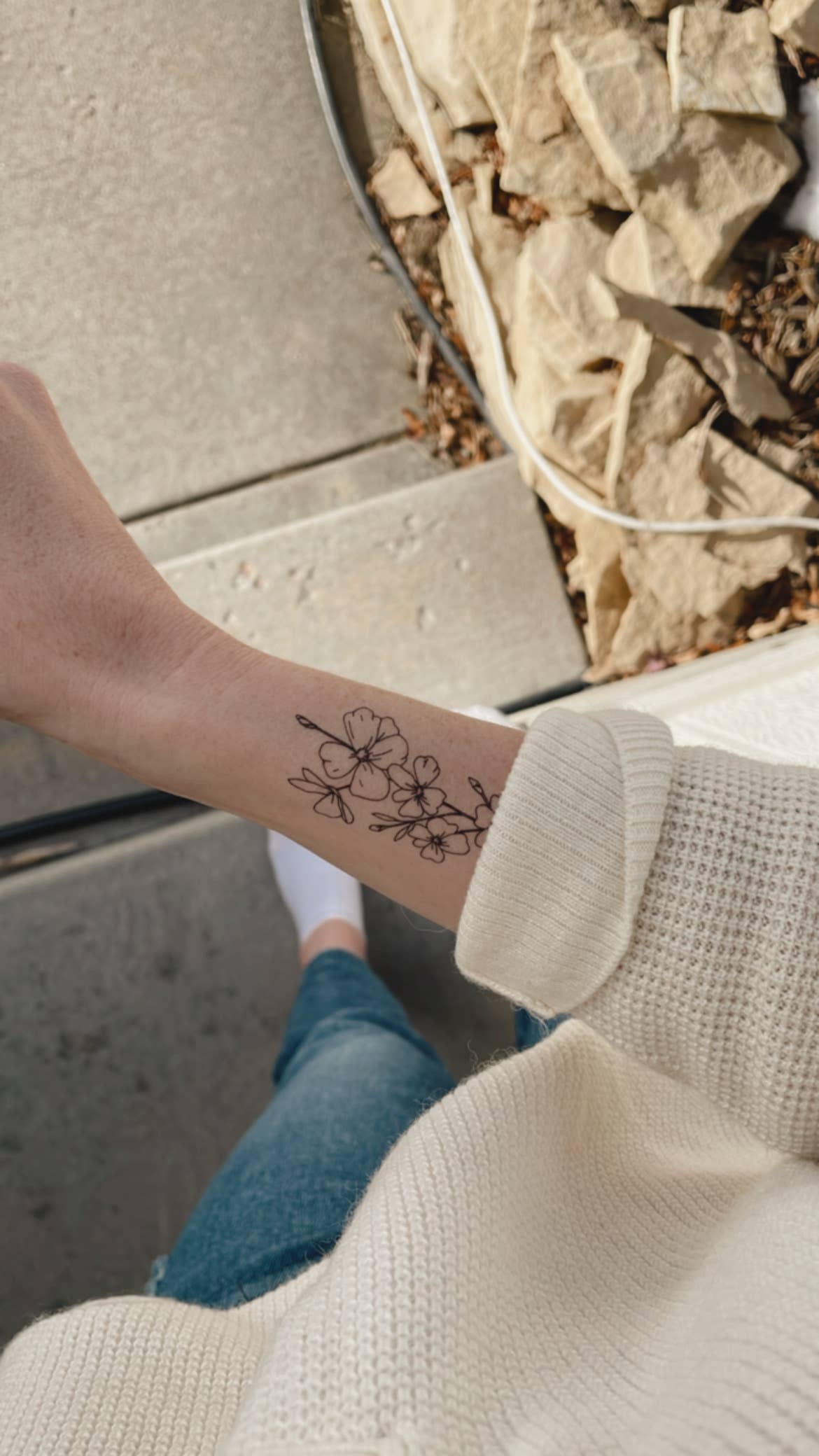 Saint &amp; Company - March Birth Flower - Cherry Blossom Temporary Tattoos