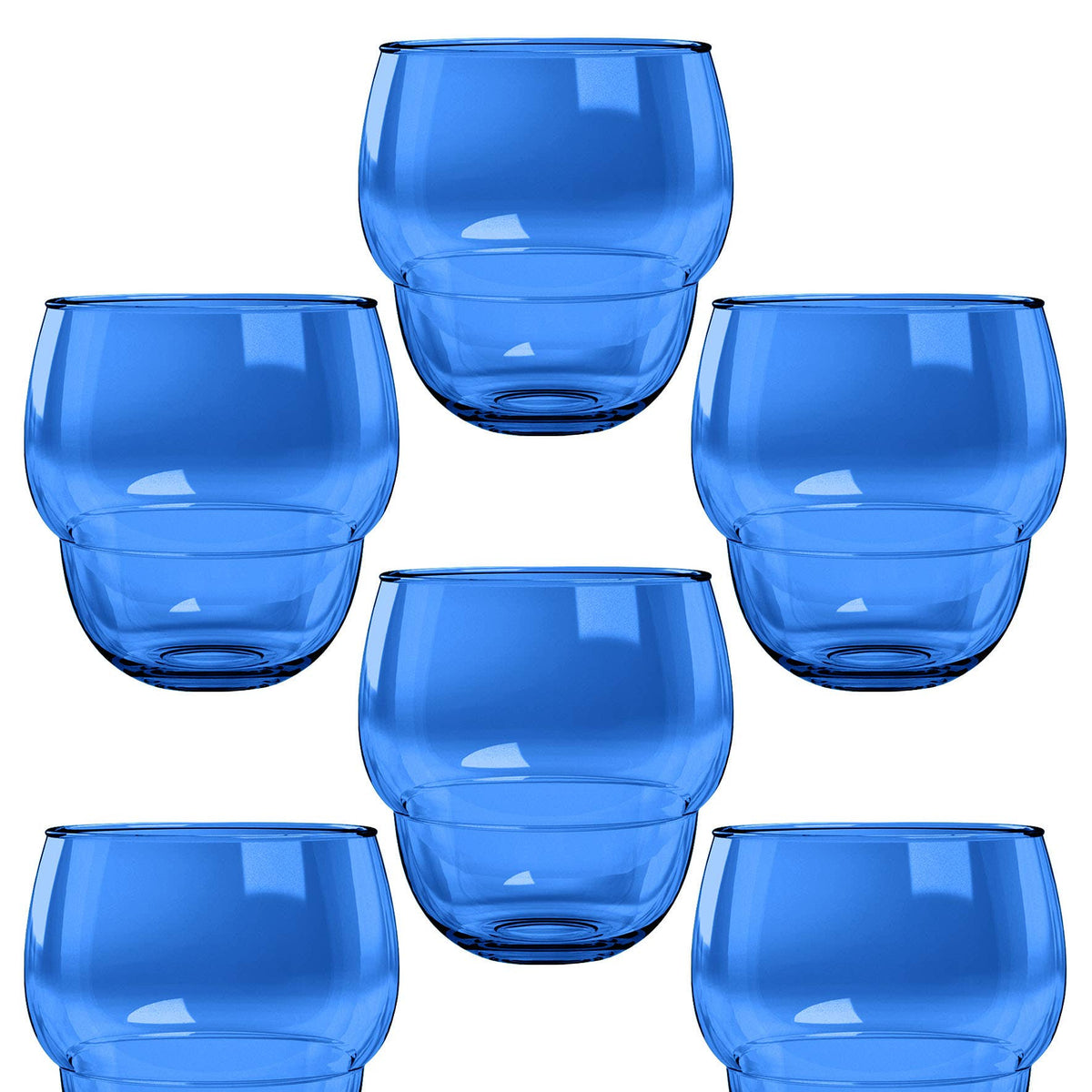 Stacking Bubble Tumbler, Cobalt Blue, Acrylic, Set of 6