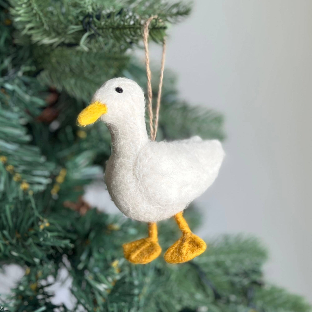 Felt White Duck Ornament