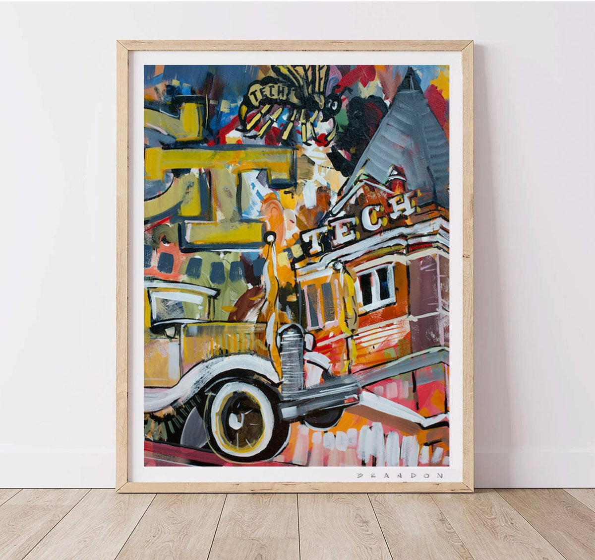 Brandon Art Co - Georgia Tech Yellow Jackets "Tech Tower Collage" Print | 8x10 Inches