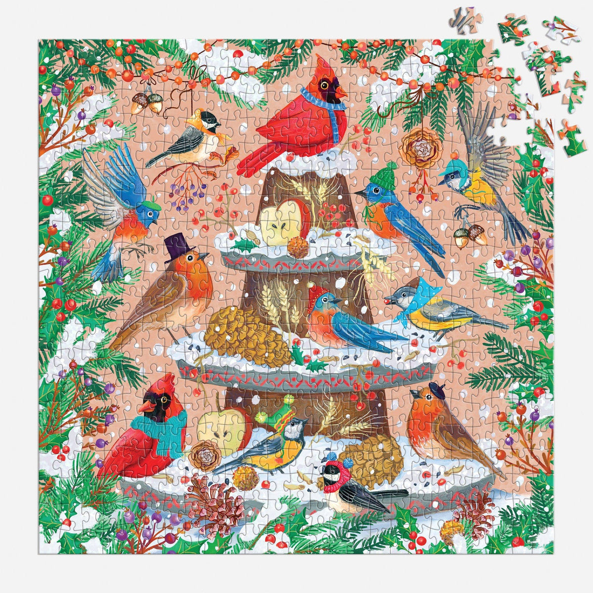 Chronicle Books - Festive Feathers 500 Piece Foil Puzzle