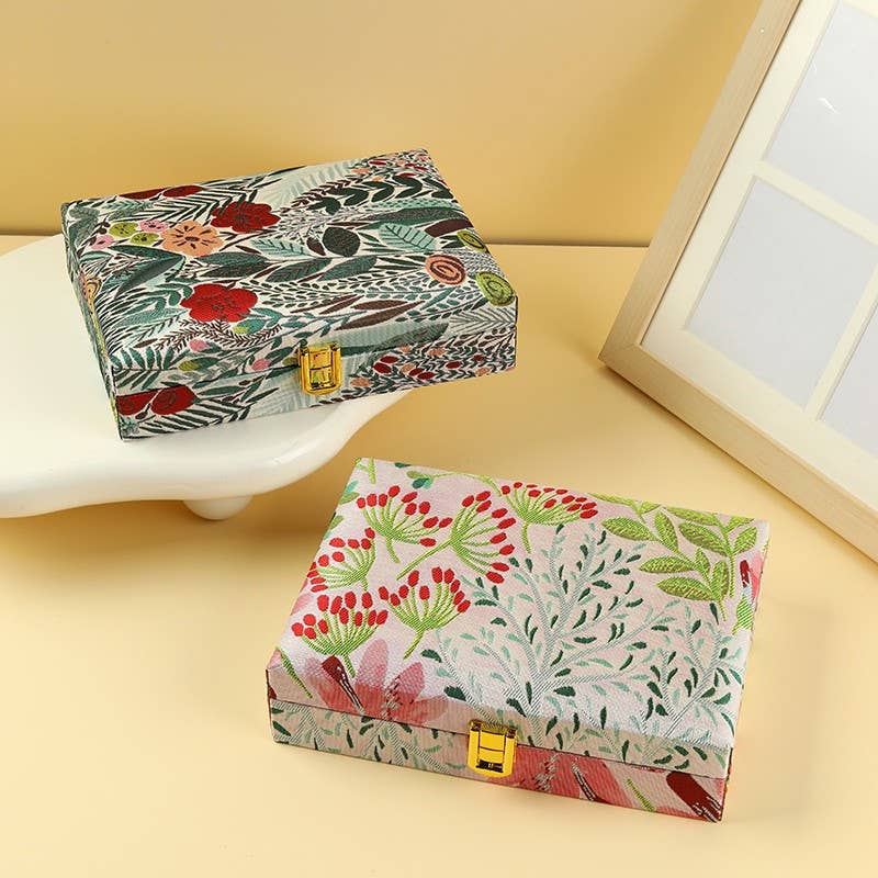 Floral Jewelry Box, Dark Print