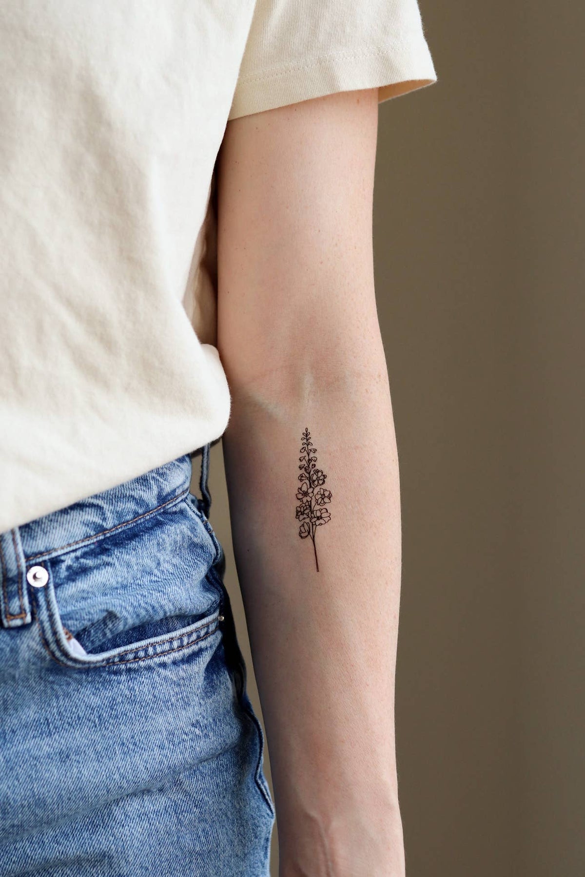 Saint &amp; Company - July Birth Flower - Delphinium Temporary Tattoos
