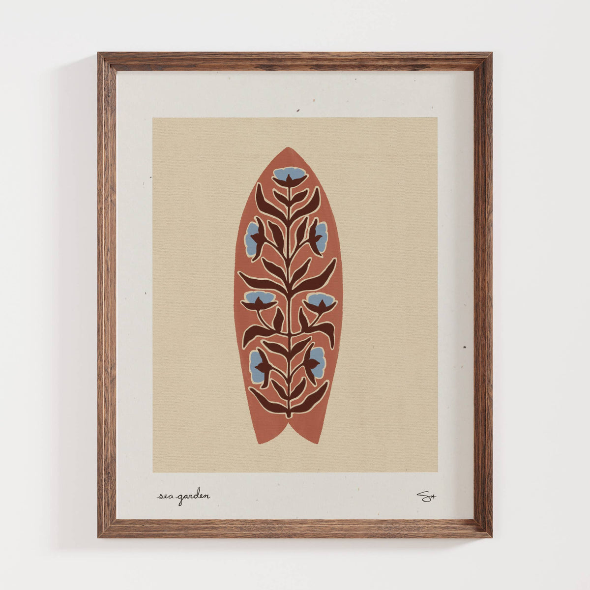 Mid Tide Design - Surf Garden 2 | Surfboard Print: 8”x10”