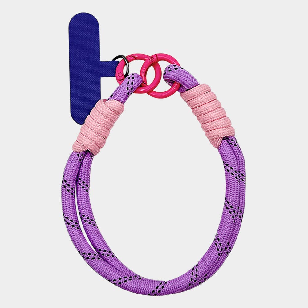 Candy Color Double Loop Phone Wrist Strap / Keychain: Yellow