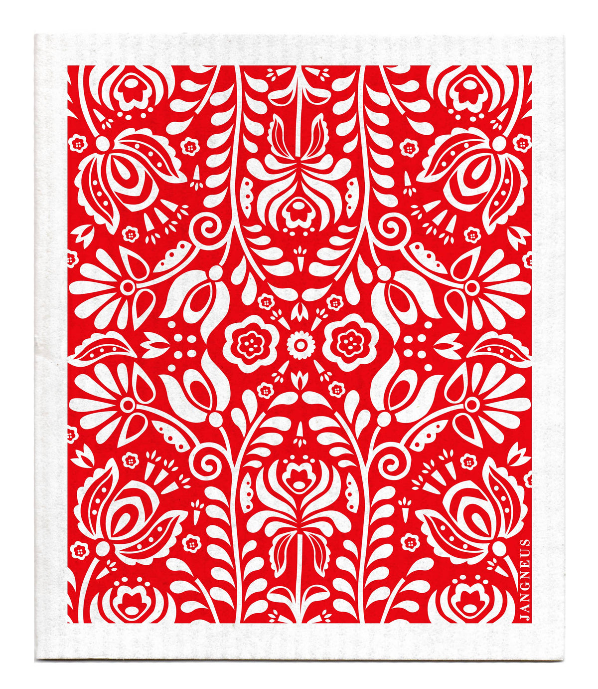 Swedish Dishcloth - Scandi Bloom - Red