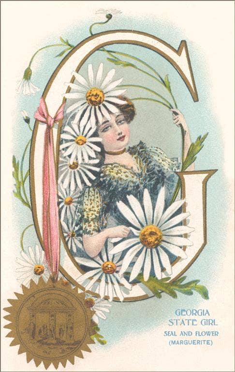 Postcard: Georgia State Girl
