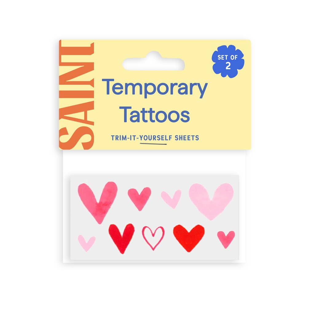 Saint Tattoos - Tiny Hearts Temporary Tattoos: Yellow