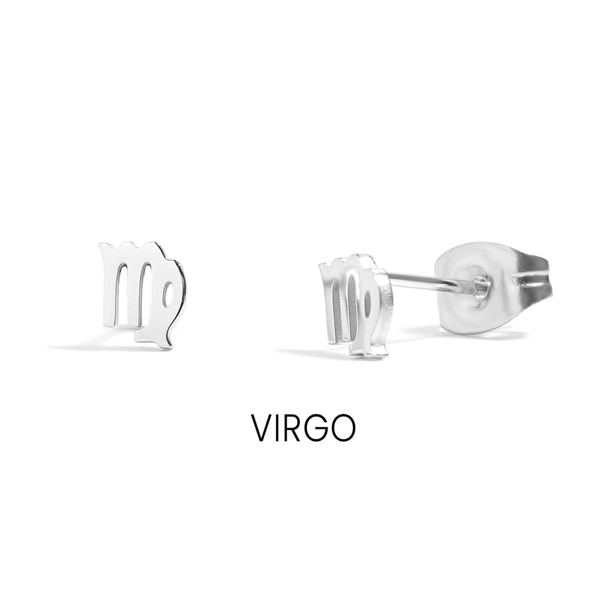 18K Gold PVD Stainless Steel Zodiac Stud Earrings