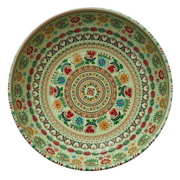 Decorative plate with floral pattern on a white background