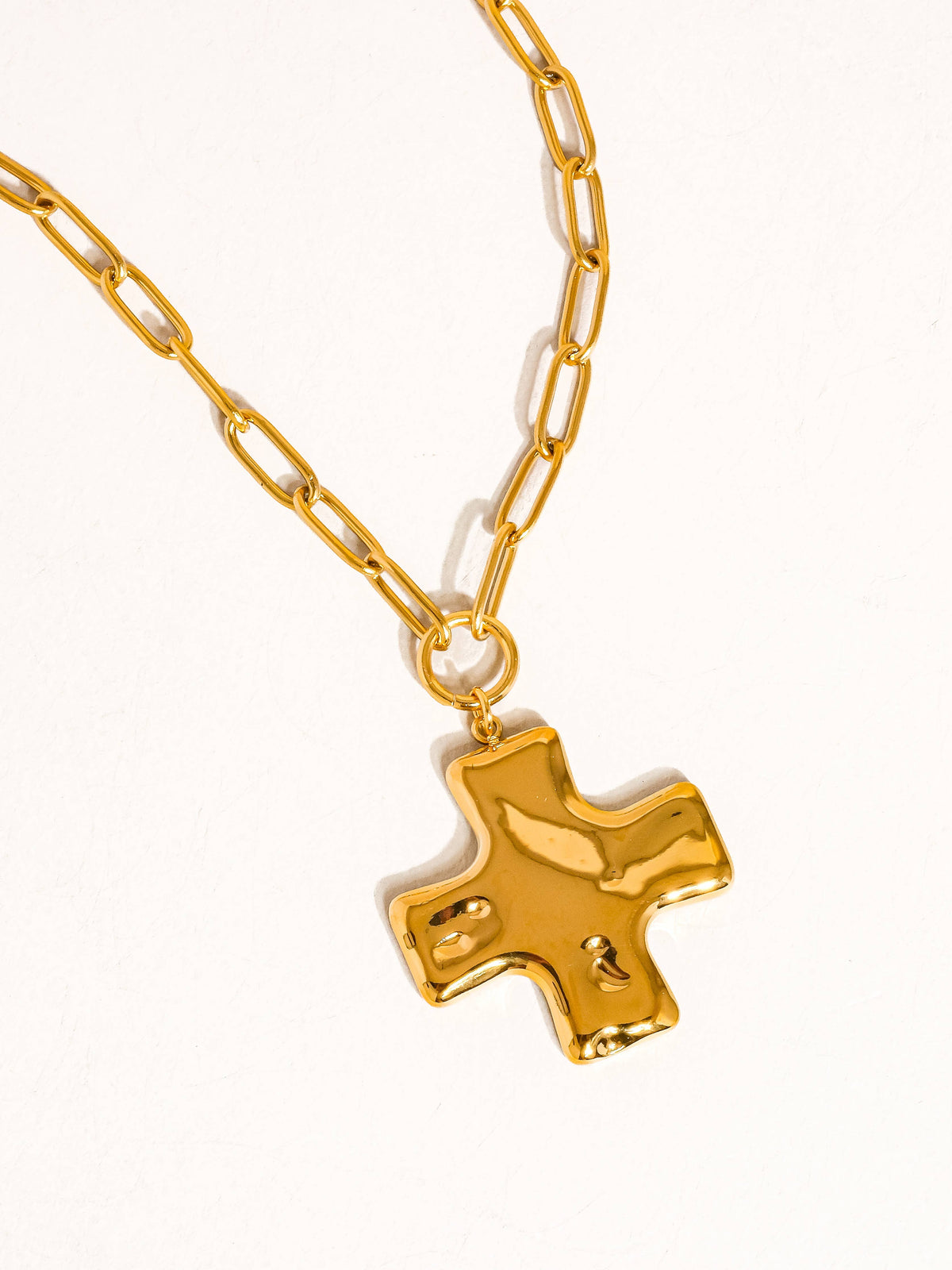 18K Non-Tarnish Cross Chain Necklace