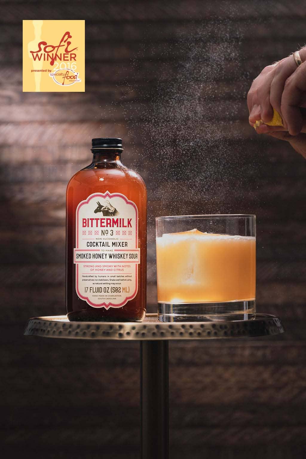 Bittermilk Bottling Co. -Smoked Honey Whiskey Sour