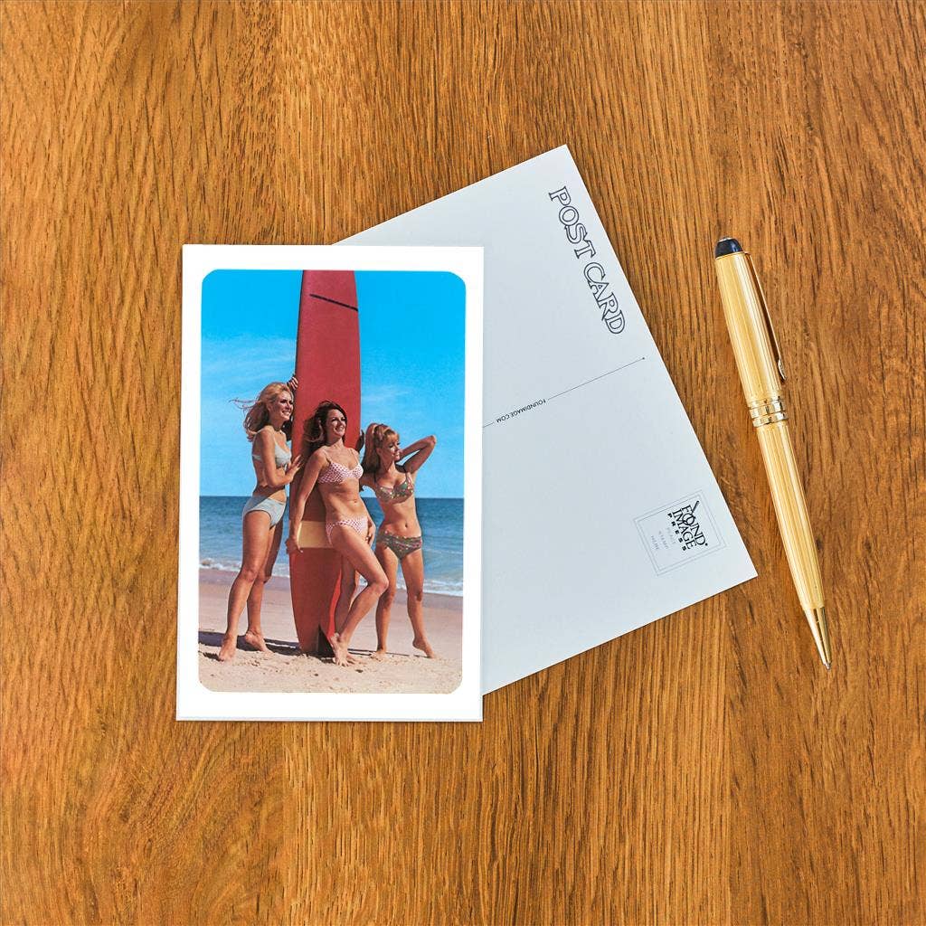 Postcard: Three Gidgets on Beach