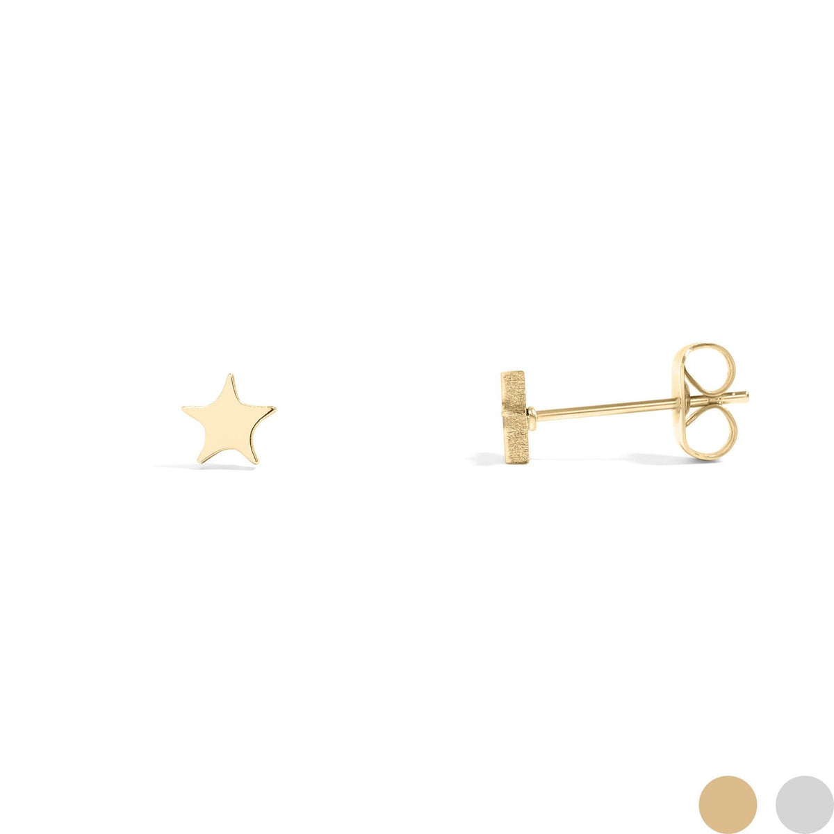 18K Gold PVD Stainless Steel Star Stud Earrings: Gold