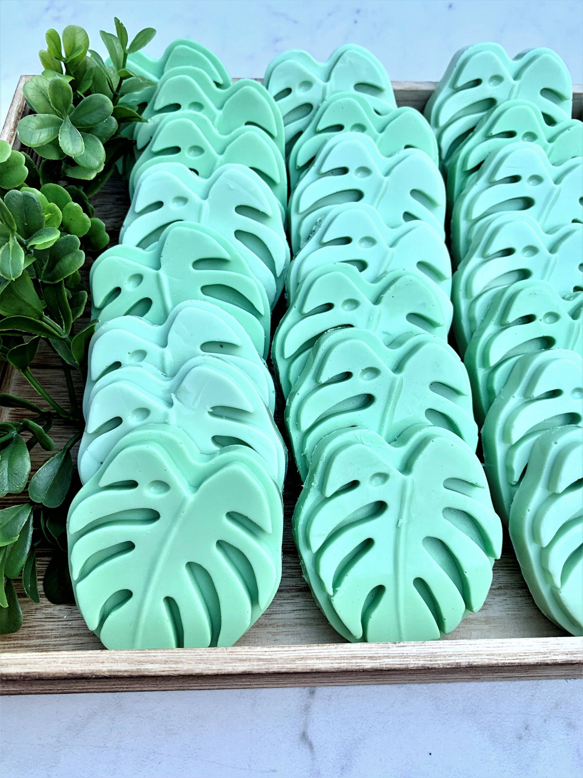 Monstera Leaf Soap:  Pina Colada, Light Green