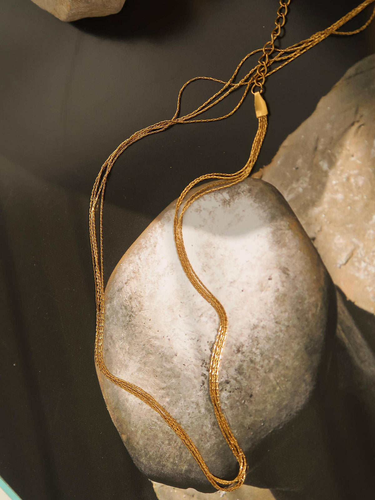 18K Gold Non-Tarnish Layered Dainty Chain Necklace