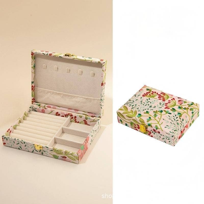 Floral Jewelry Box, Dark Print