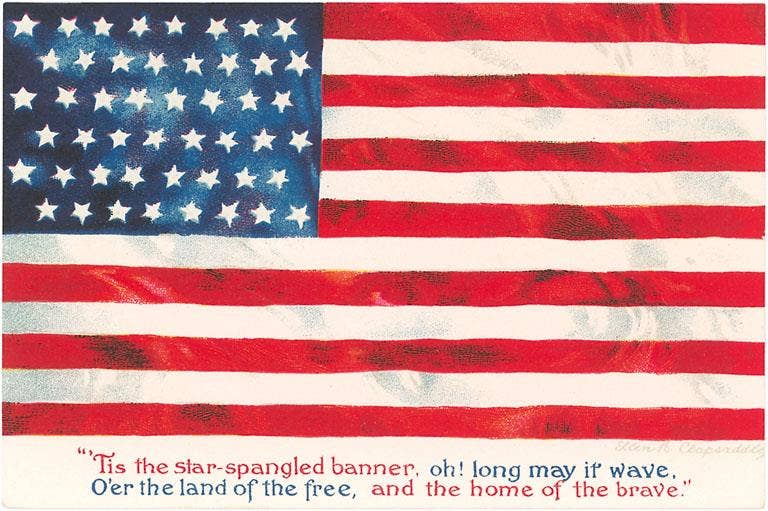 Postcard: Flag with Poem