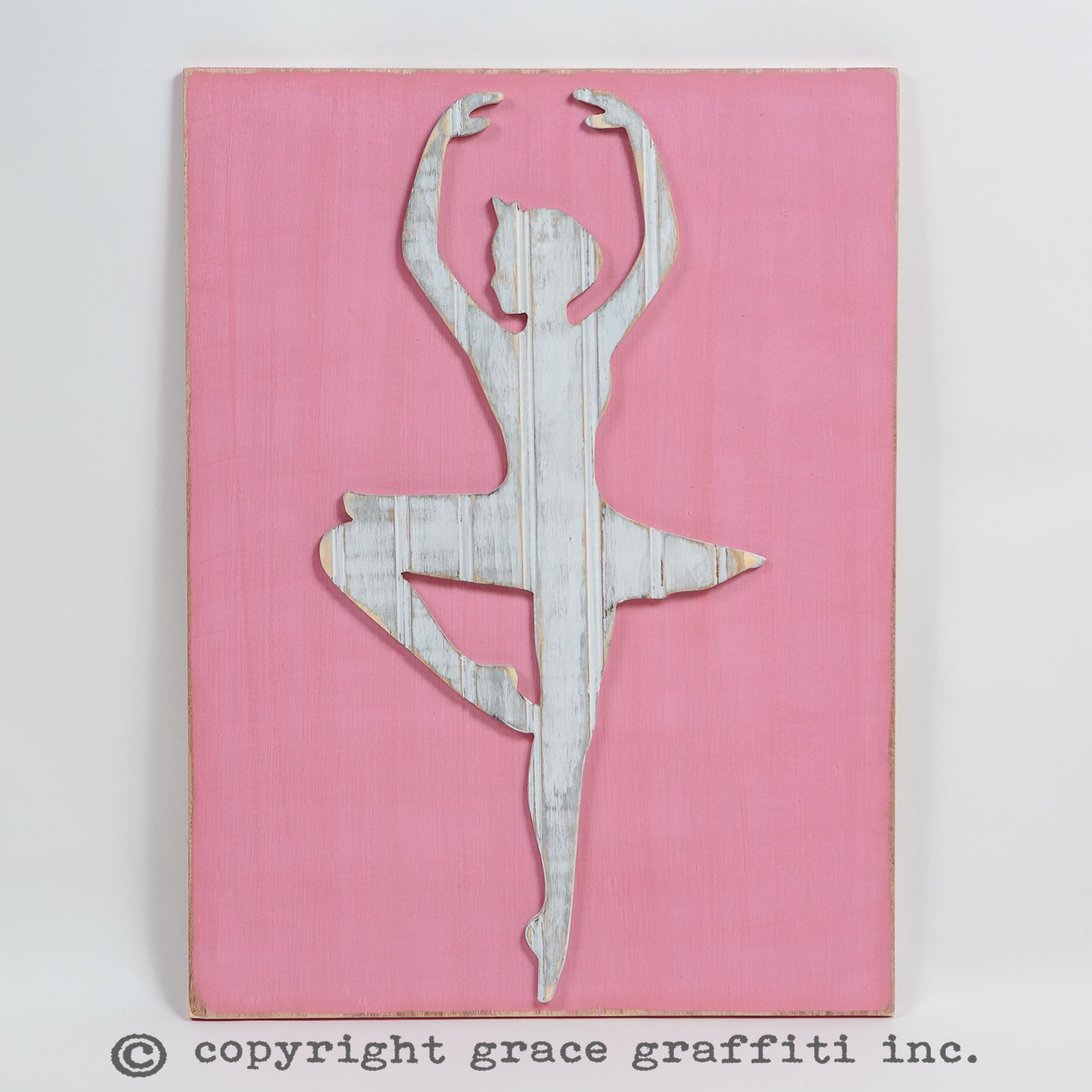 wooden ballerina wall art grace graffiti