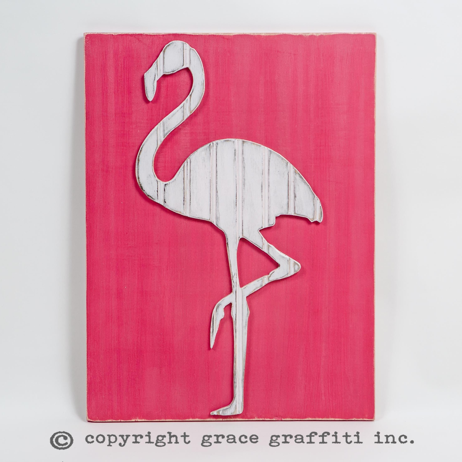 flamingo wall art grace graffiti