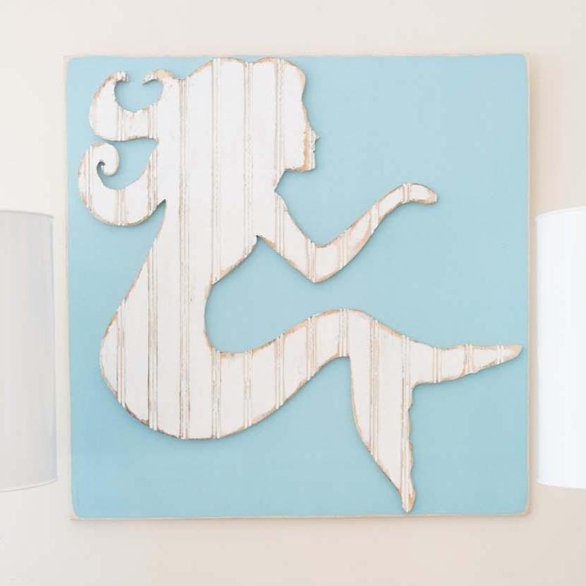 wooden mermaid wall art  grace graffiti