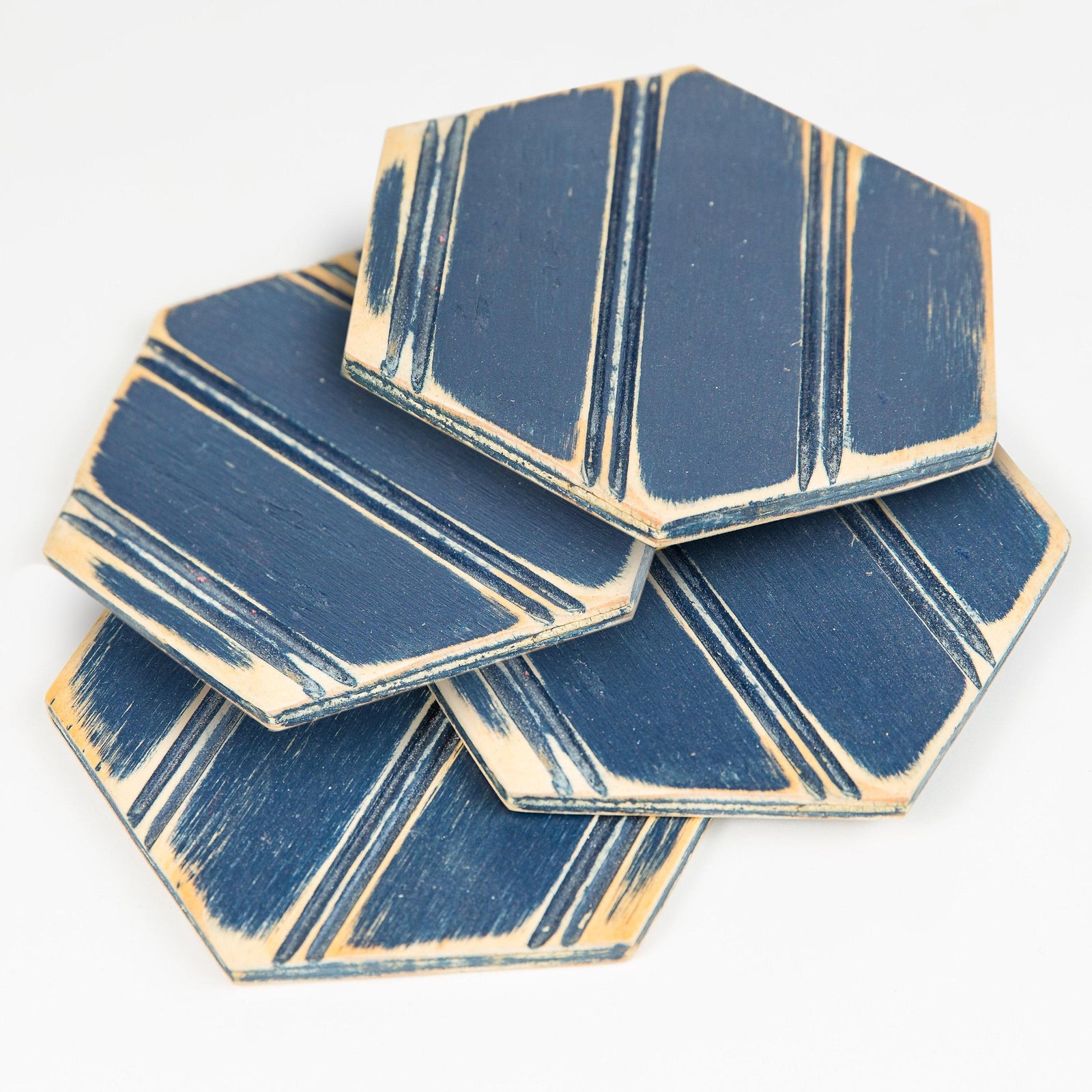 hexagon wooden coasters  grace graffiti