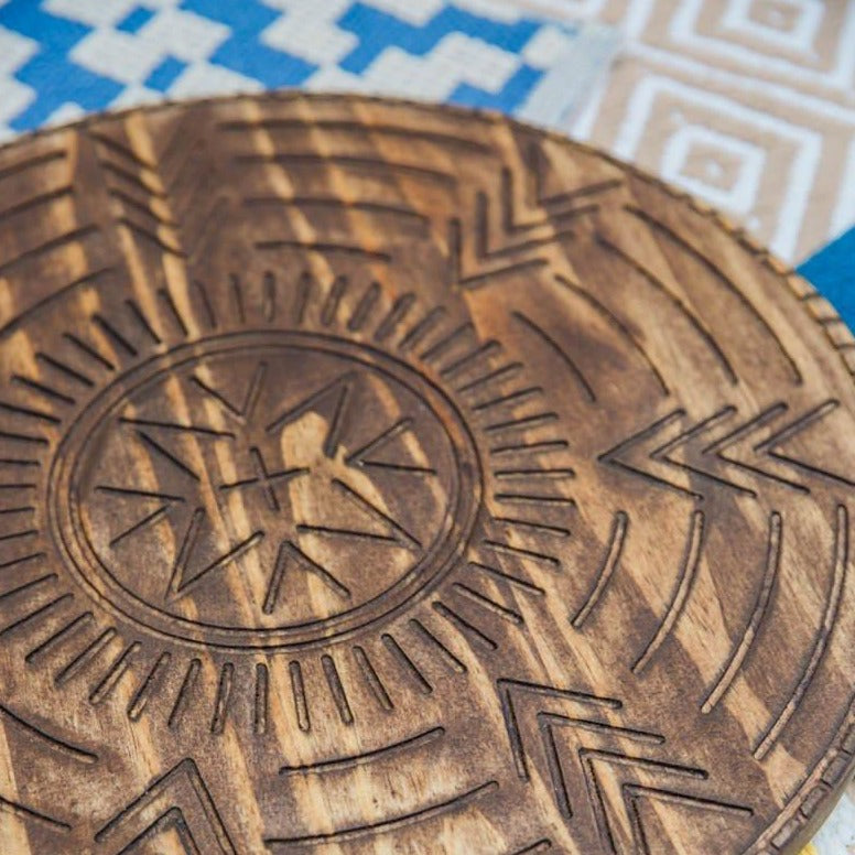 Engraved Tribal Design Charcuterie Board grace graffiti