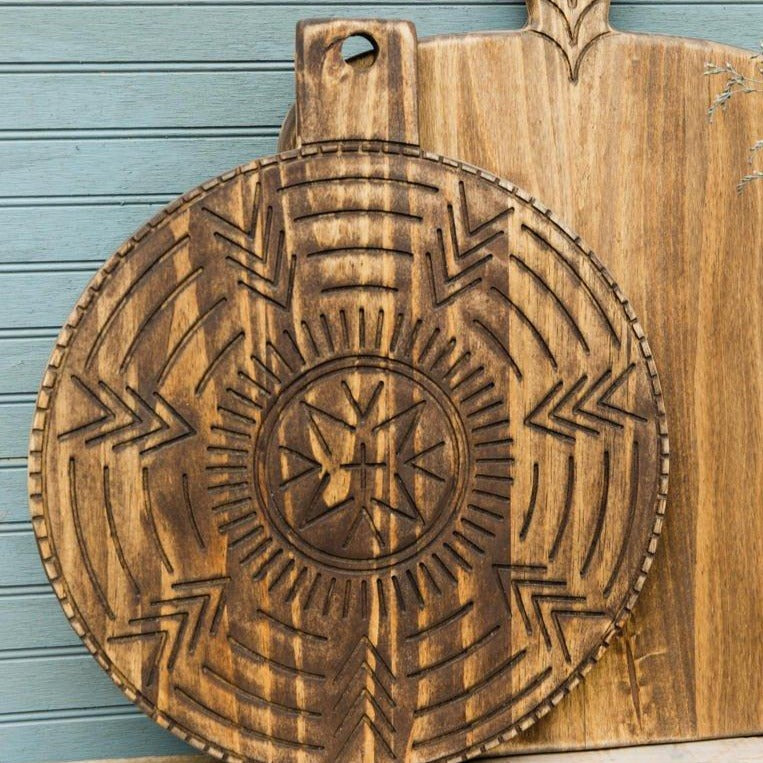 Engraved Tribal Design Charcuterie Board grace graffiti