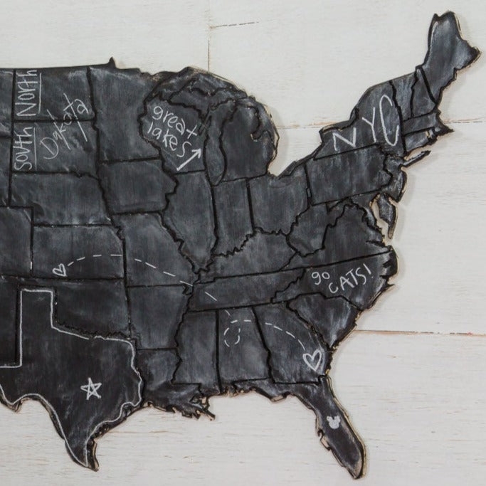 map of USA chalkboard | grace graffiti