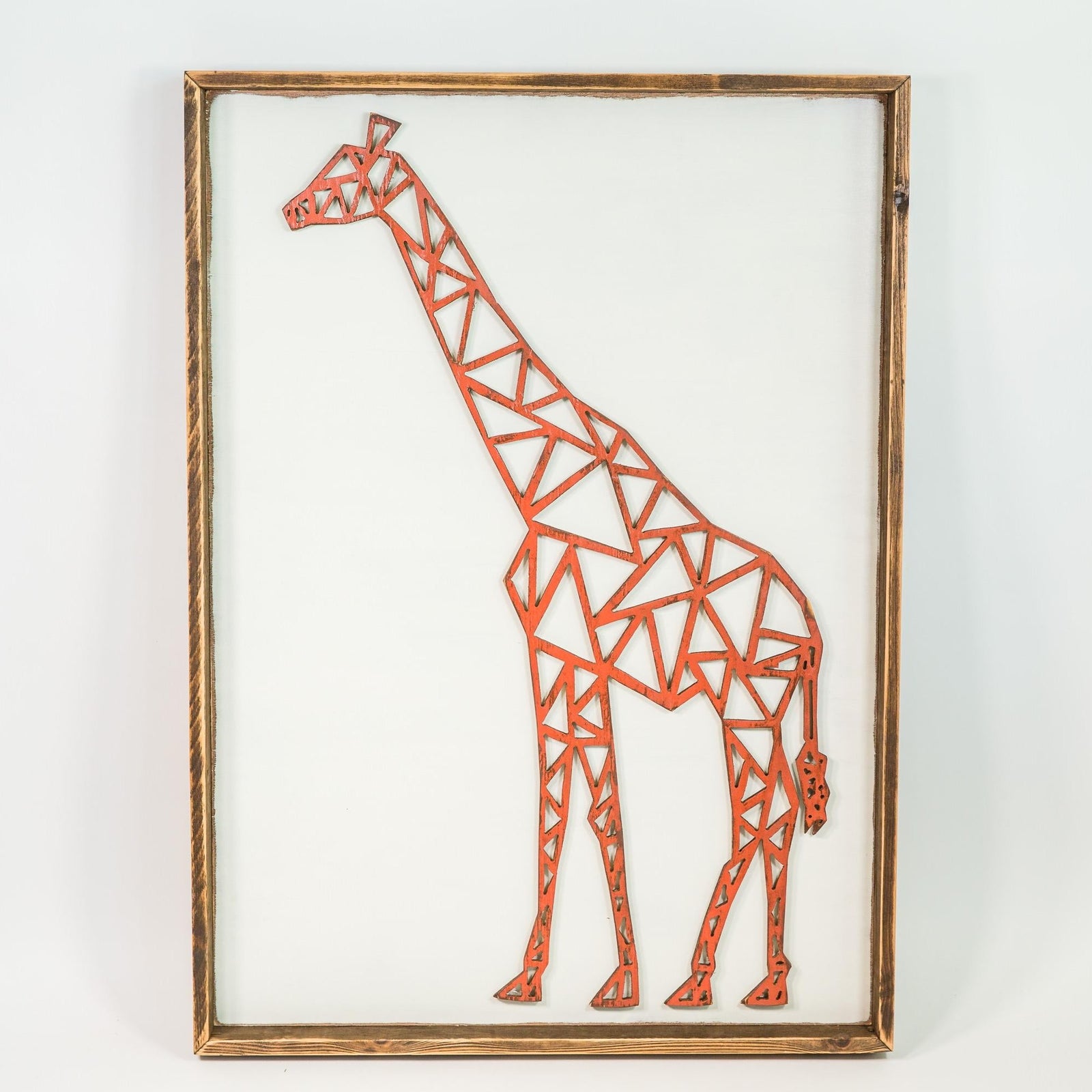 geometric giraffe wooden wall art grace graffiti