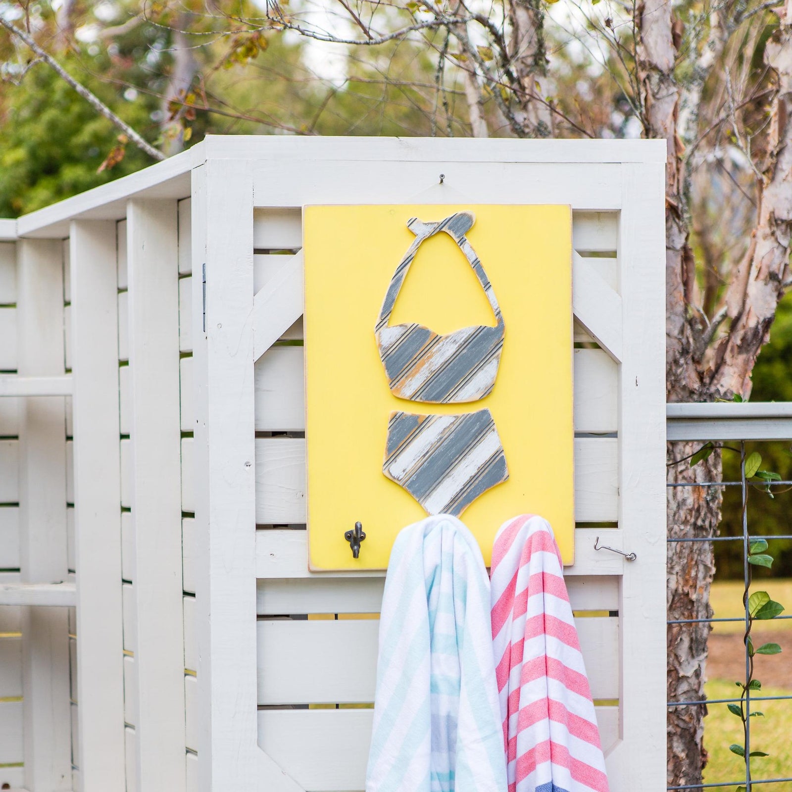 retro swimsuit towel holder grace graffiti