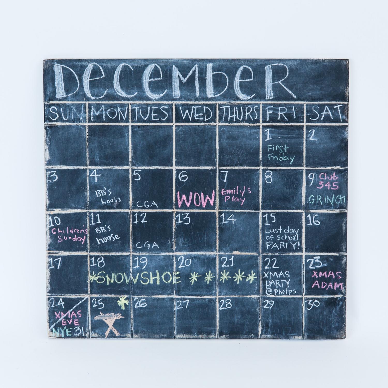 chalkboard calendar grace graffiti