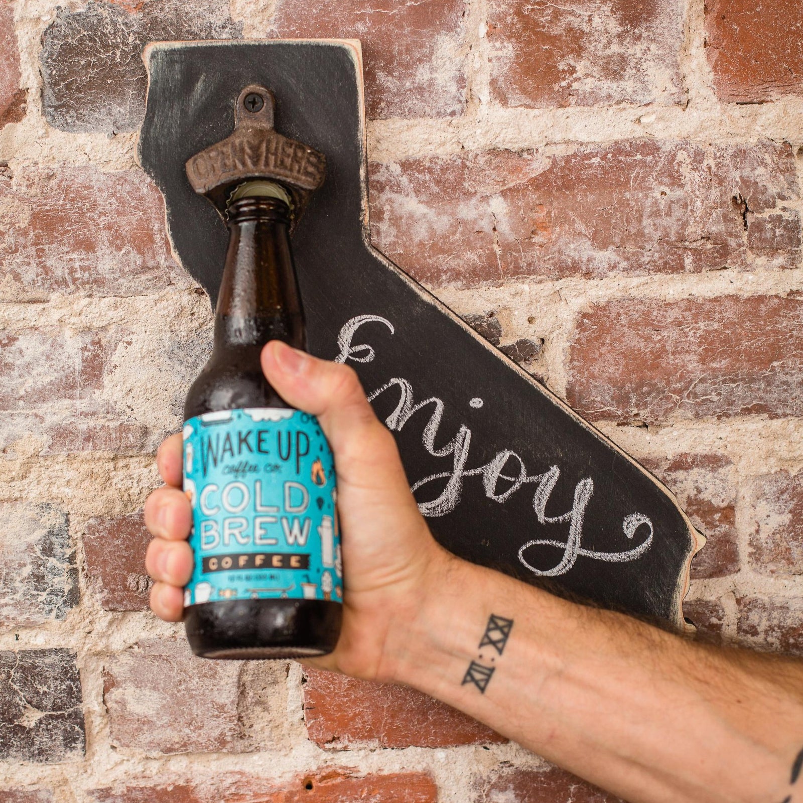 state bottle opener wooden grace graffiti