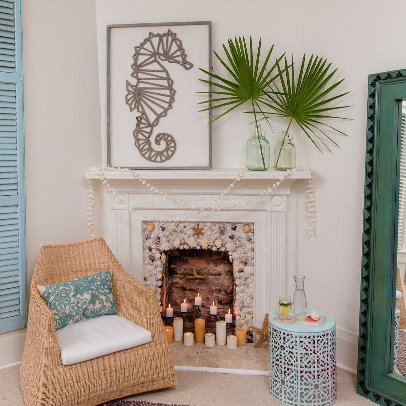 coastal seahorse wall art  grace graffiti