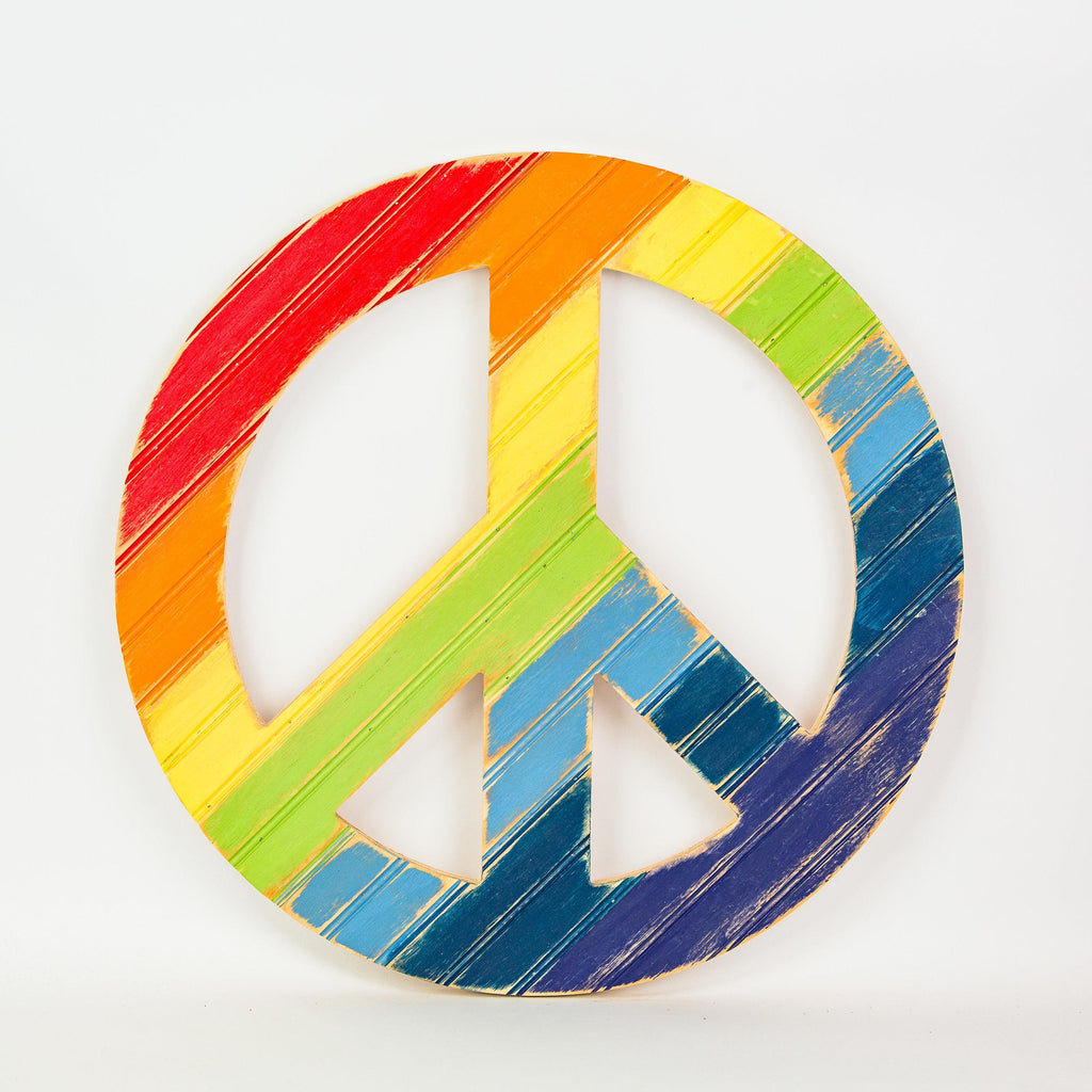 【一点物アート】Symbol of PEACE-平和の象徴-【簡易額入り】 平和のシンボル 咲く花 平和の色サイン 優しさと愛 手描きの背景