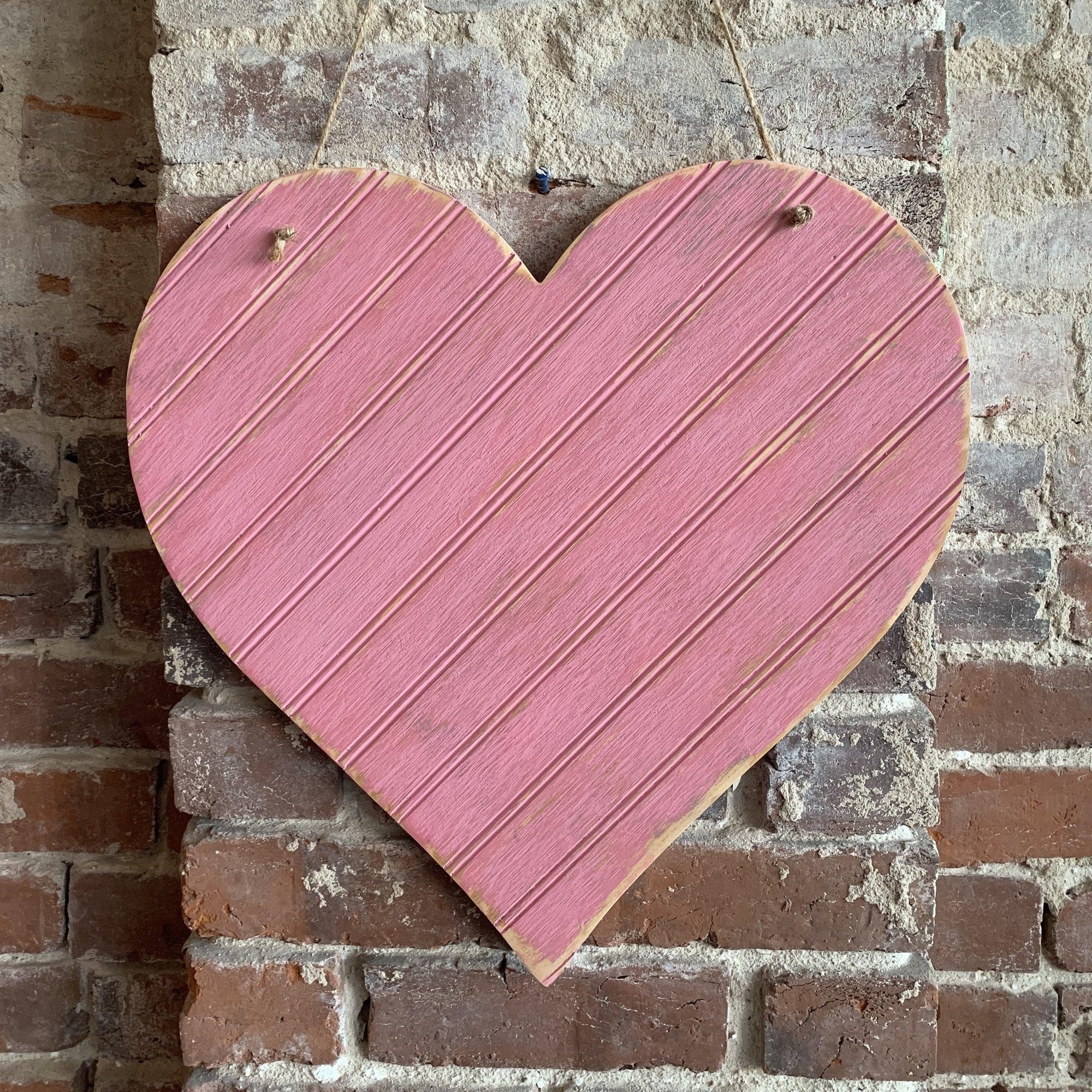 wooden valentines day heart hanger | grace graffiti