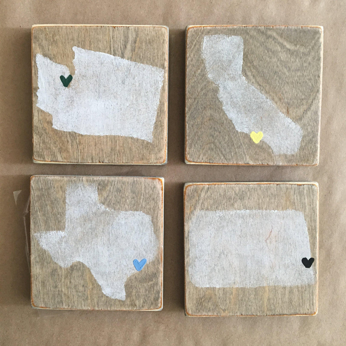 wooden painted state coasters grace graffiti