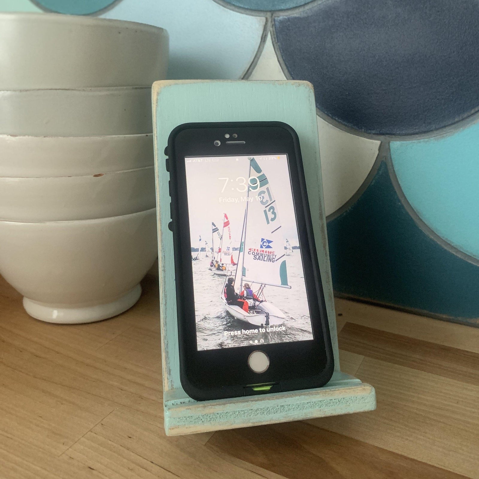 cross phone stand wooden grace graffiti