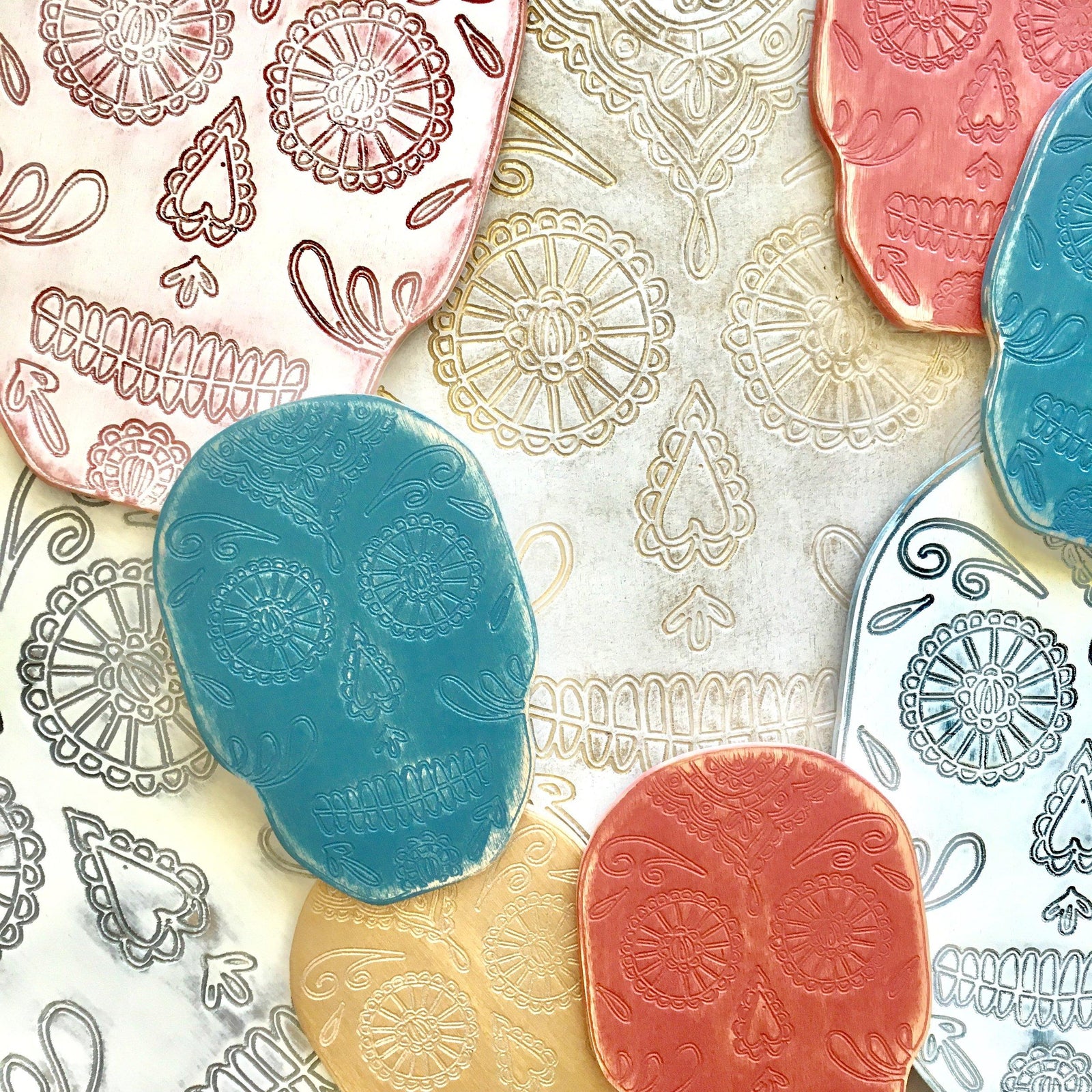 sugar skull wooden door hanger grace graffiti