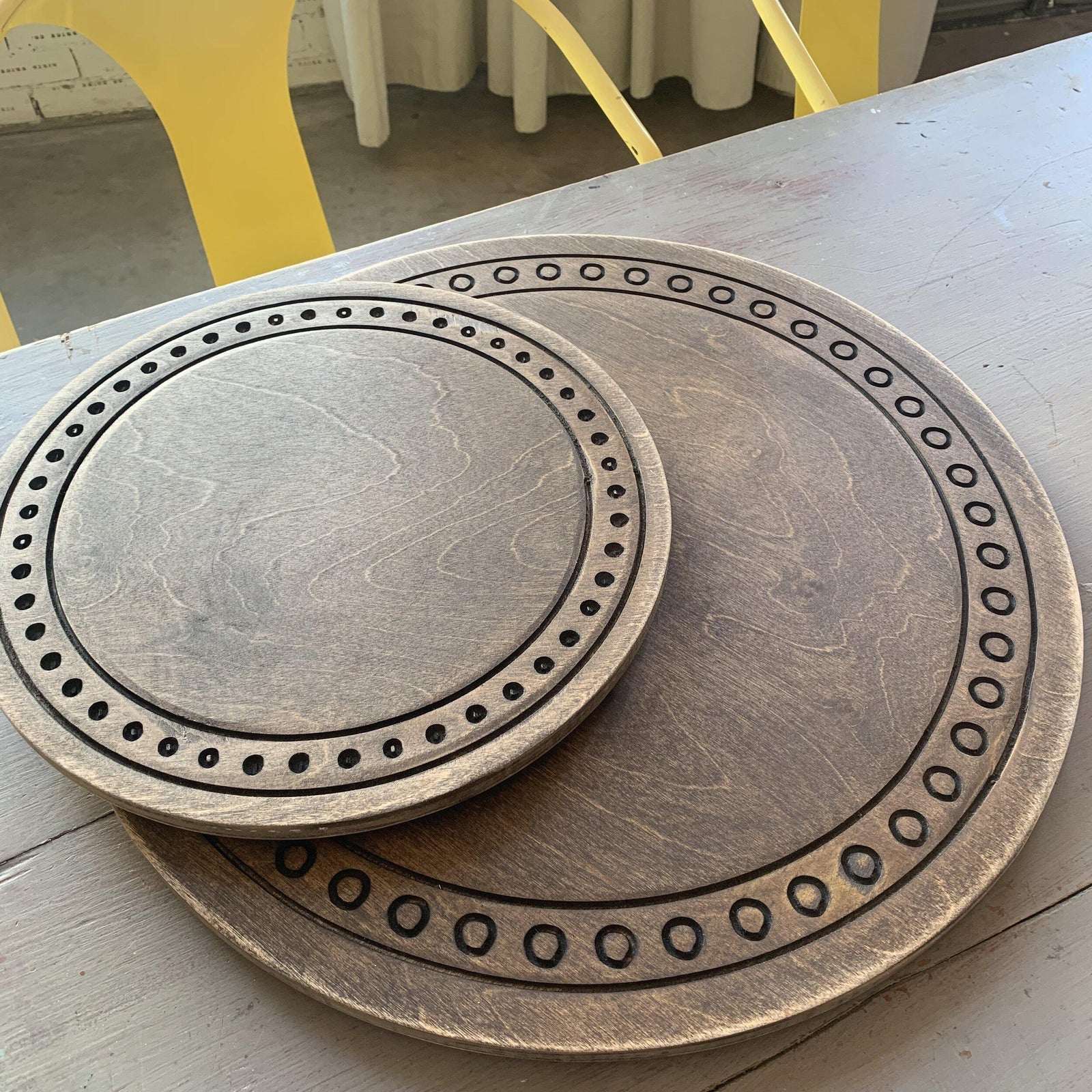 Engraved Wooden Lazy Susan grace graffiti