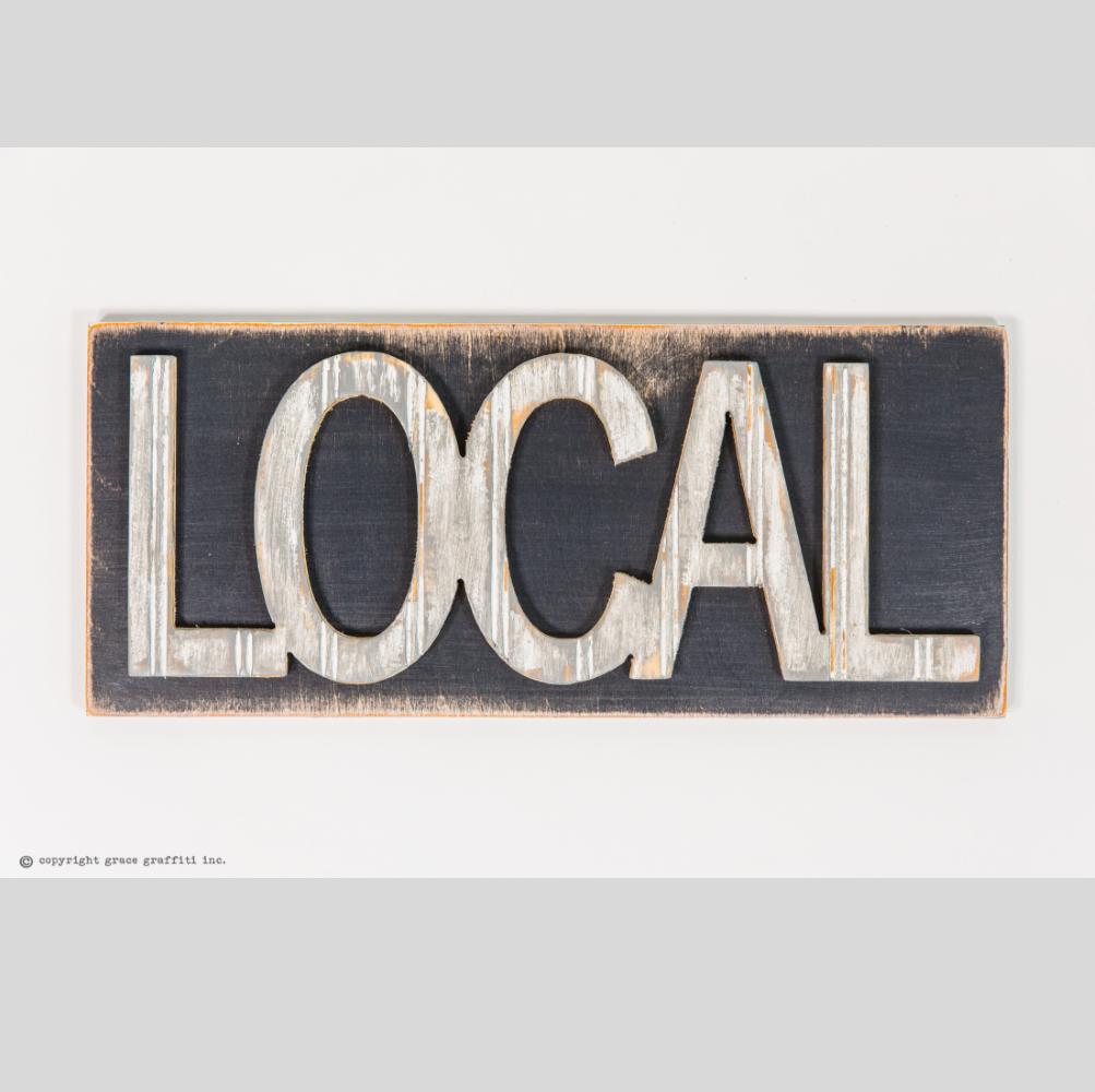 local wooden sign  grace graffiti