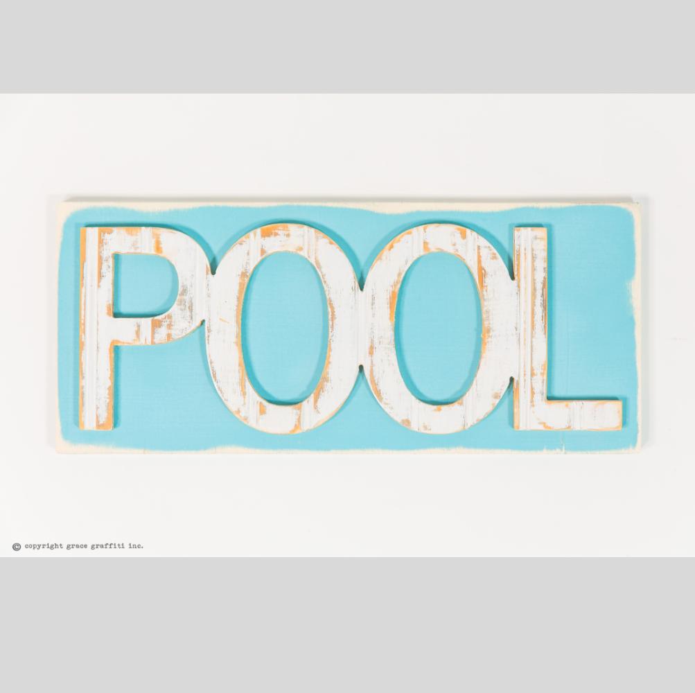 pool sign wooden  grace graffiti