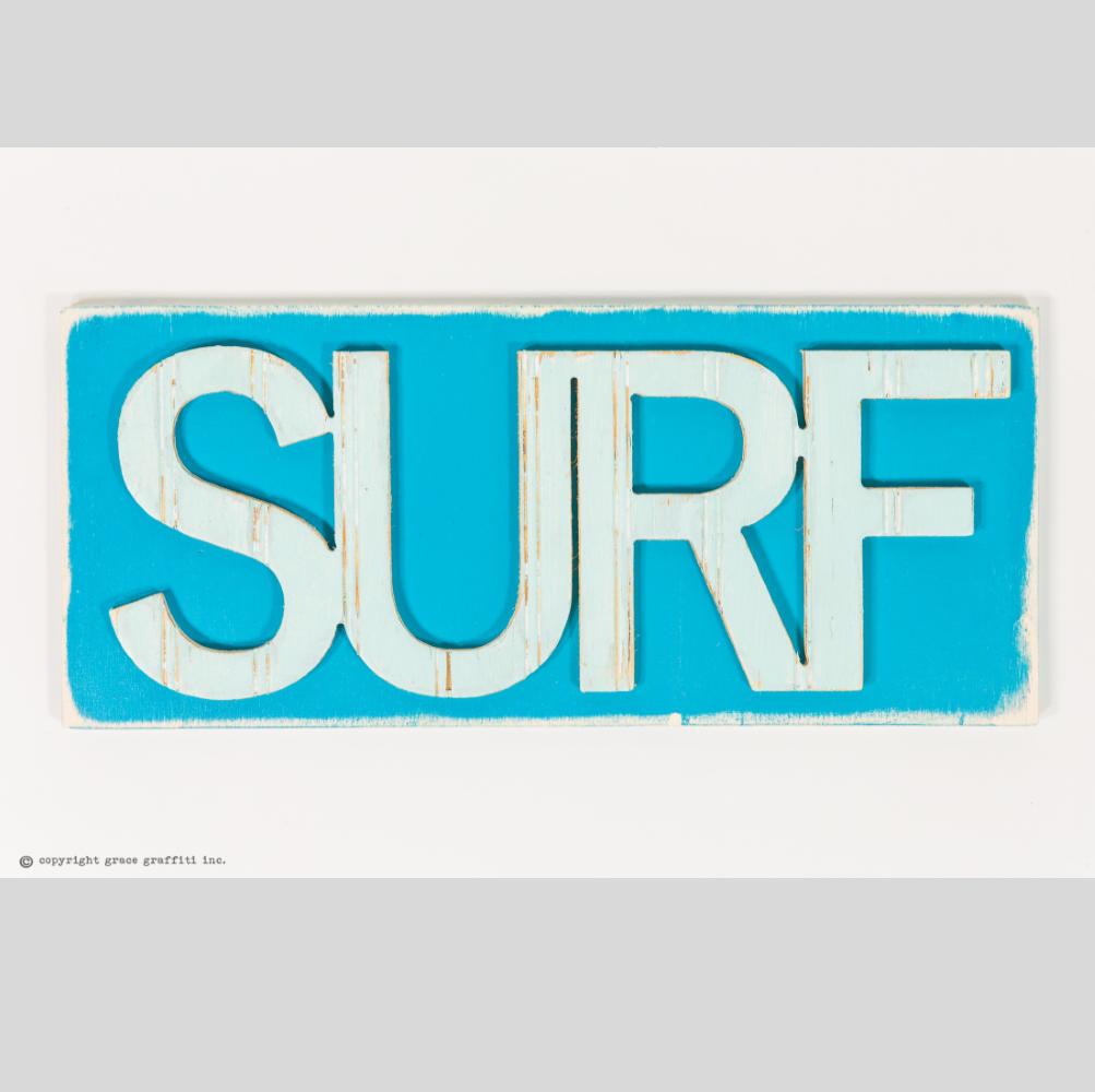 surf word wall art sign grace graffiti